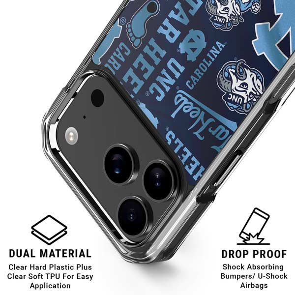 University of North Carolina Tar Heels iPhone 17 Pro Clear Case