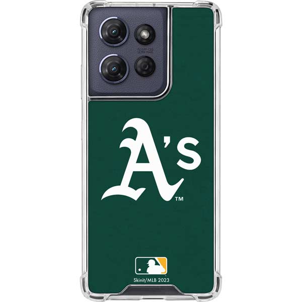 MLB Oakland Athletics - Solid Distressed Moto G 5G (2025) Clear Case