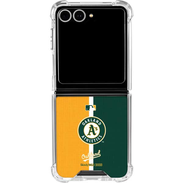 MLB Oakland Athletics Split Galaxy Z Flip7 Clear Case