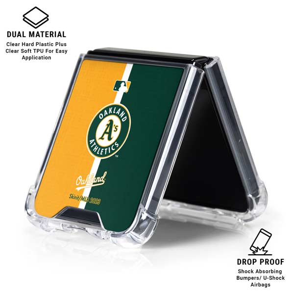 MLB Oakland Athletics Split Galaxy Z Flip7 Clear Case