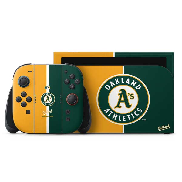 MLB Oakland Athletics Split Nintendo Switch 2 (2025) with Joy-Con Skin