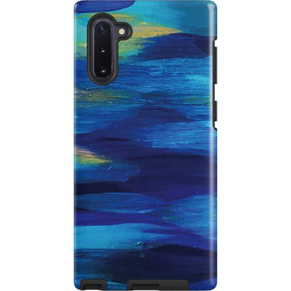 Ocean Blue Brush Stroke by Etta Vee Galaxy Cases