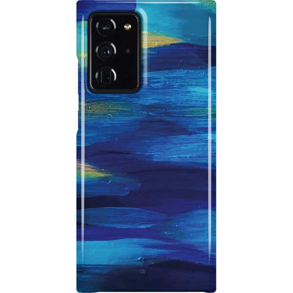 Ocean Blue Brush Stroke by Etta Vee Galaxy Cases