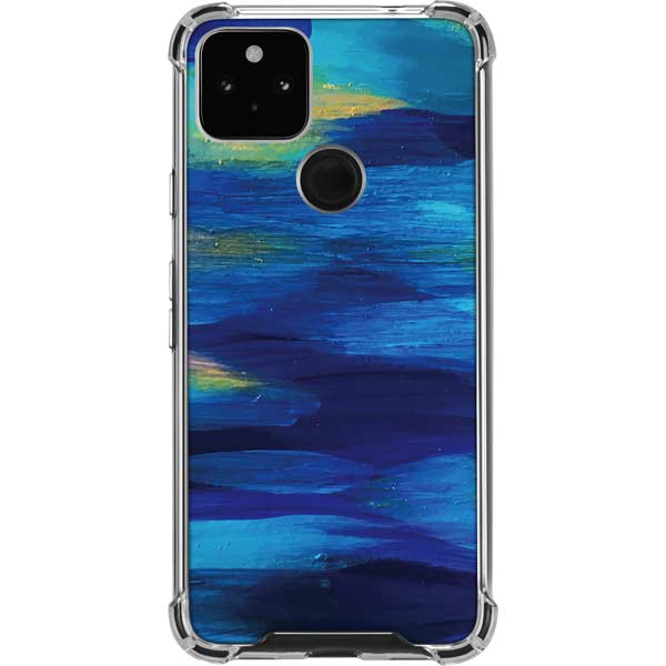 Ocean Blue Brush Stroke by Etta Vee Pixel Cases