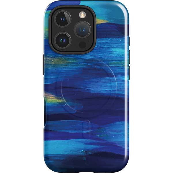 Ocean Blue Brush Stroke by Etta Vee iPhone 16 Pro Magsafe Impact Case