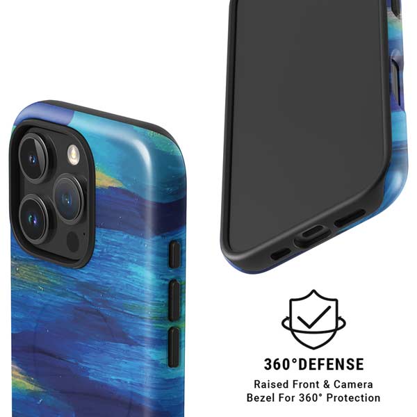 Ocean Blue Brush Stroke by Etta Vee iPhone 16 Pro Magsafe Impact Case