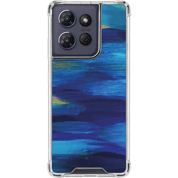 Ocean Blue Brush Stroke by Etta Vee Moto G 5G (2025) Clear Case