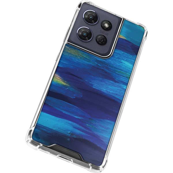 Ocean Blue Brush Stroke by Etta Vee Moto G 5G (2025) Clear Case