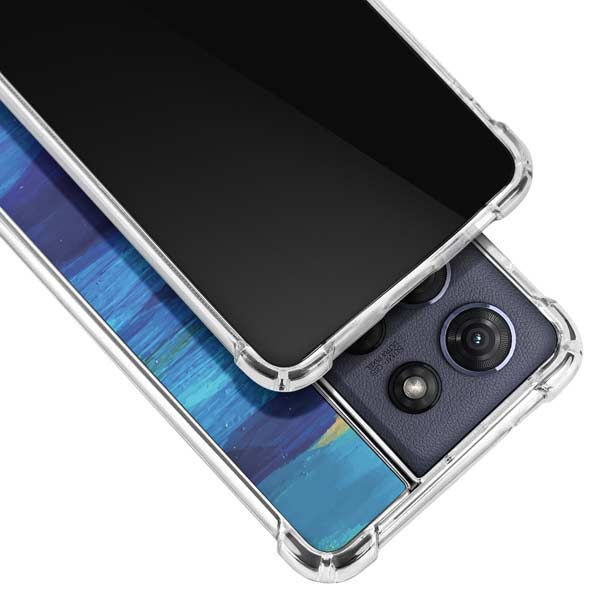 Ocean Blue Brush Stroke by Etta Vee Moto G 5G (2025) Clear Case