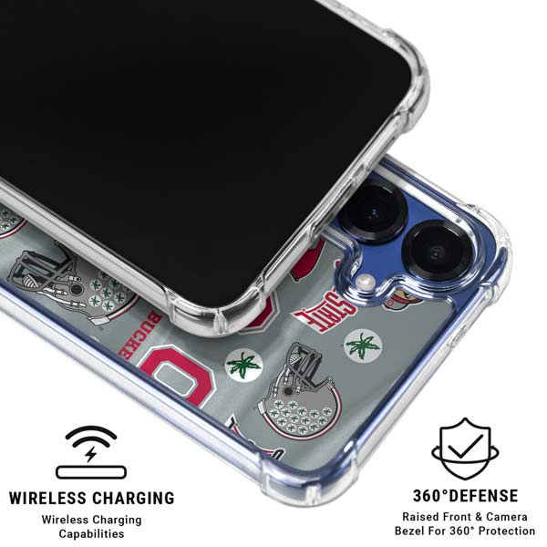 Ohio State University Pattern Galaxy S25 Plus Clear Case
