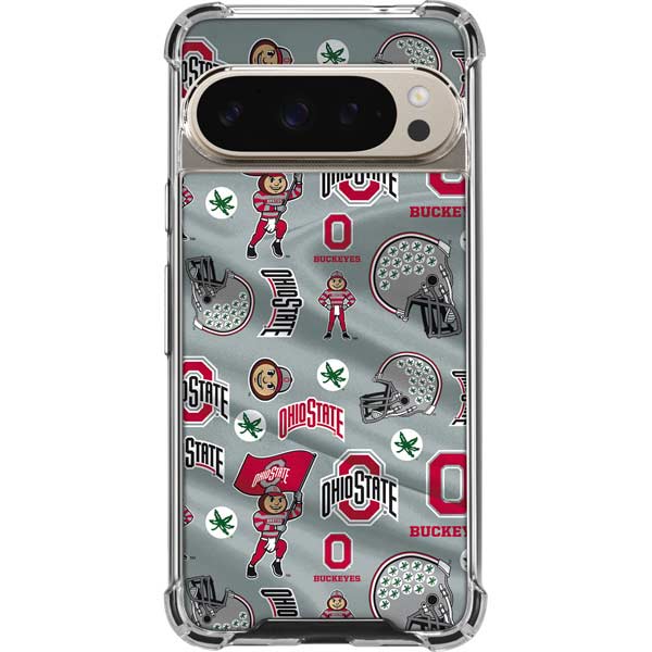 Ohio State University Pattern Google Pixel 9 Pro XL Clear Case