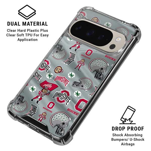 Ohio State University Pattern Google Pixel 9 Pro XL Clear Case