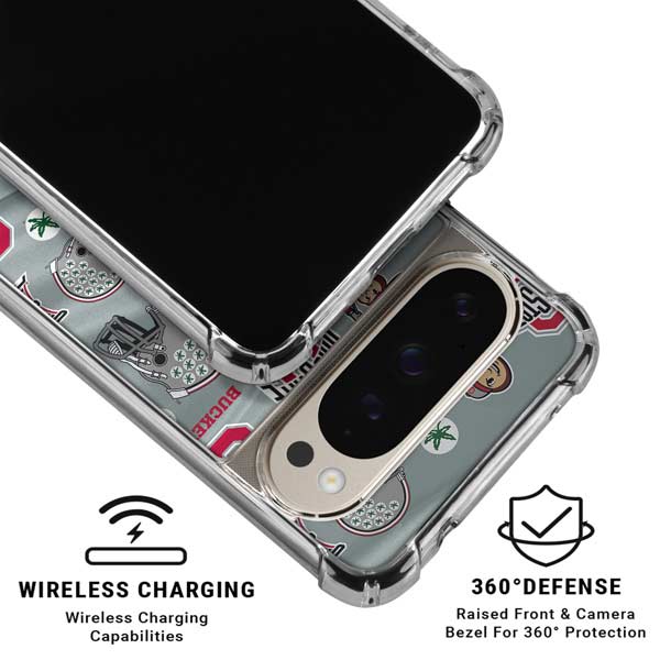 Ohio State University Pattern Google Pixel 9 Pro XL Clear Case