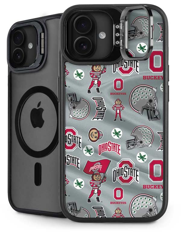 Ohio State University Pattern iPhone 16 Kickstand Case