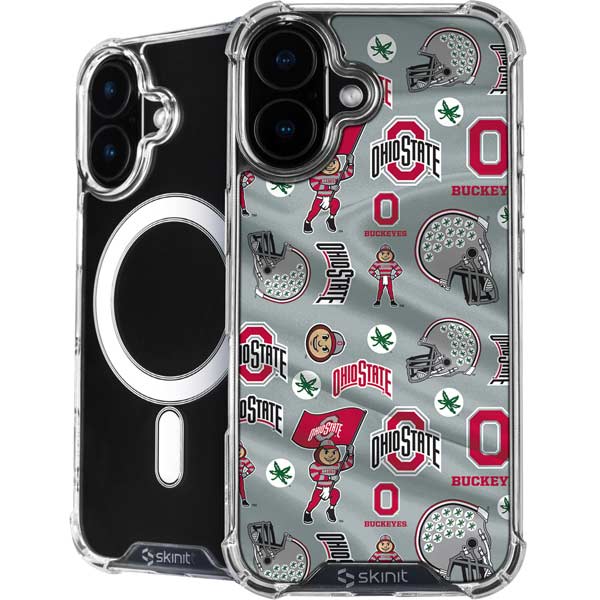 Ohio State University Pattern iPhone 16 Plus MagSafe Case