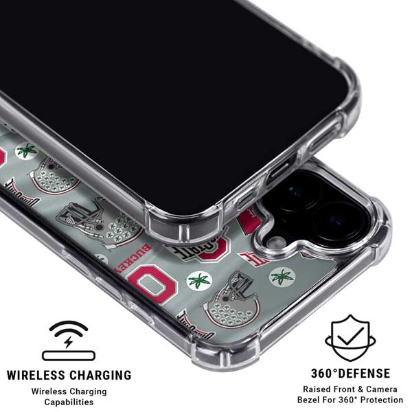 Ohio State University Pattern iPhone 16 Plus MagSafe Case