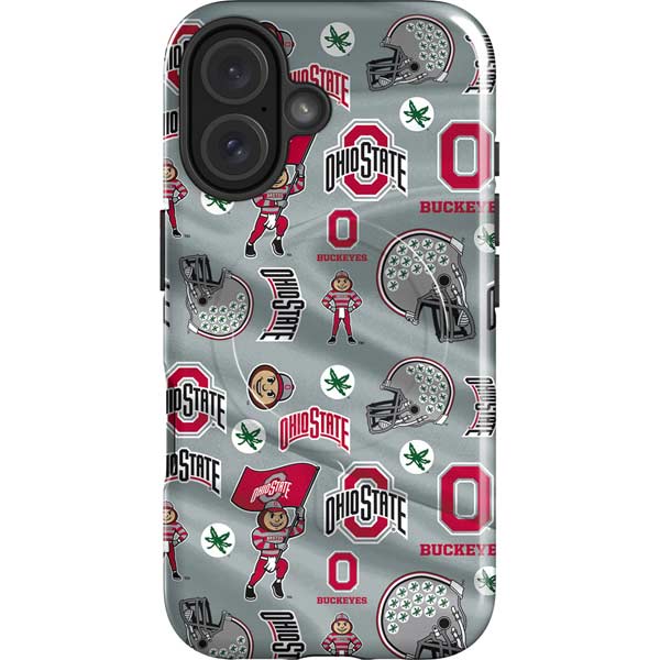 Ohio State University Pattern iPhone 16 Plus Magsafe Impact Case