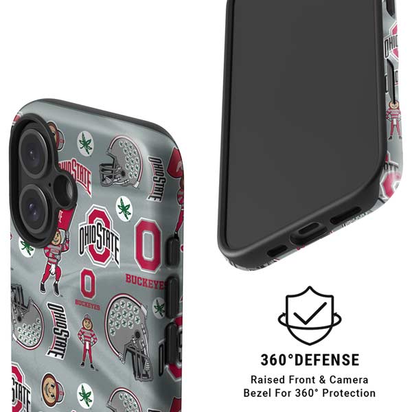 Ohio State University Pattern iPhone 16 Plus Magsafe Impact Case