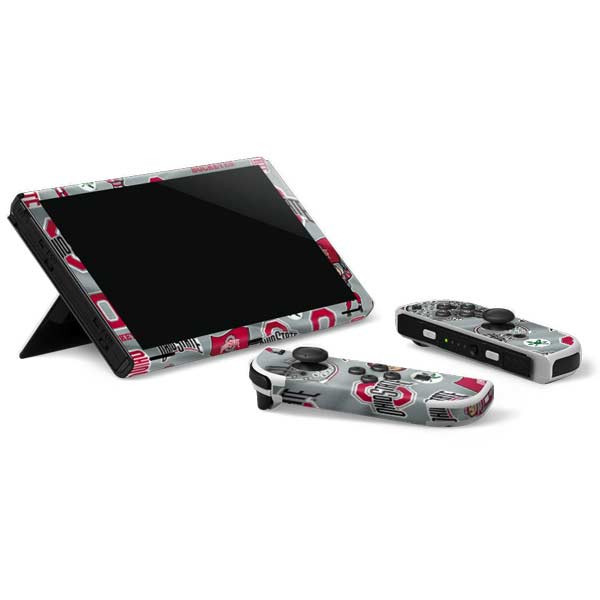 Ohio State University Pattern Nintendo Switch OLED (2021) Skin