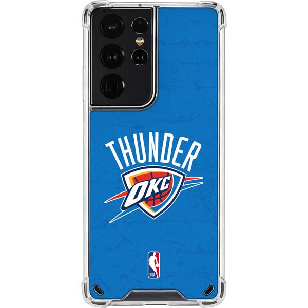 NBA OKC Thunder Distressed Galaxy S21 Ultra 5G Clear Case