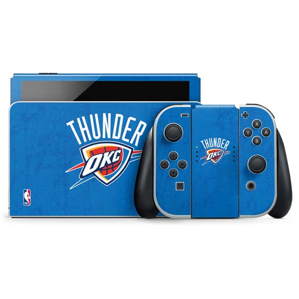 NBA OKC Thunder Distressed Nintendo Switch OLED (2021) Skin