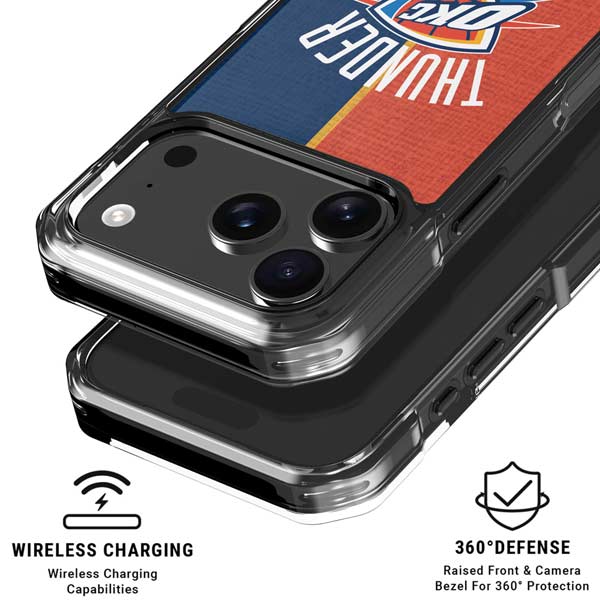 NBA OKC Thunder Split iPhone 17 Pro Clear Case
