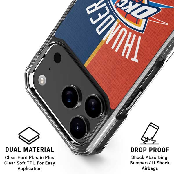 NBA OKC Thunder Split iPhone 17 Pro Clear Case