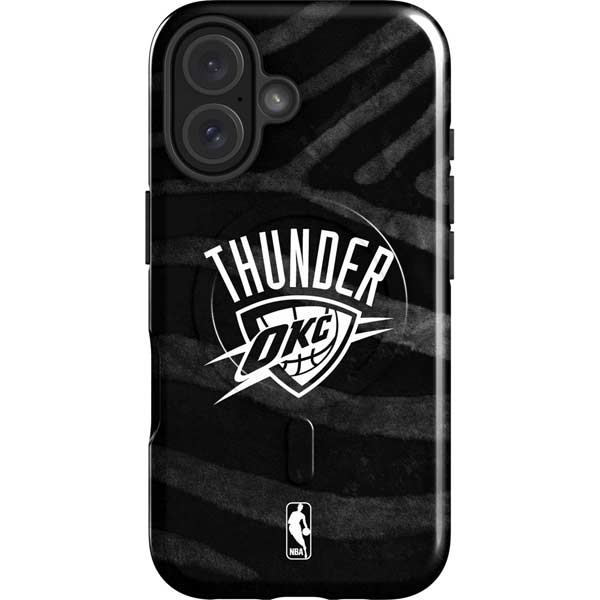 NBA Oklahoma City Thunder Black Animal Print iPhone 16 Plus Magsafe Impact Case