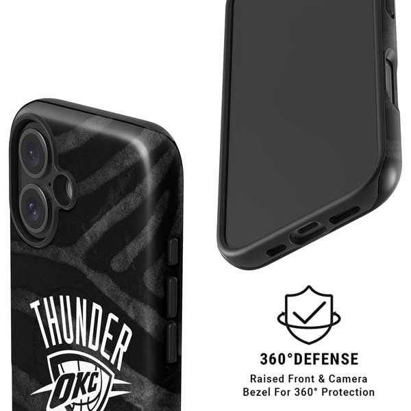 NBA Oklahoma City Thunder Black Animal Print iPhone 16 Plus Magsafe Impact Case