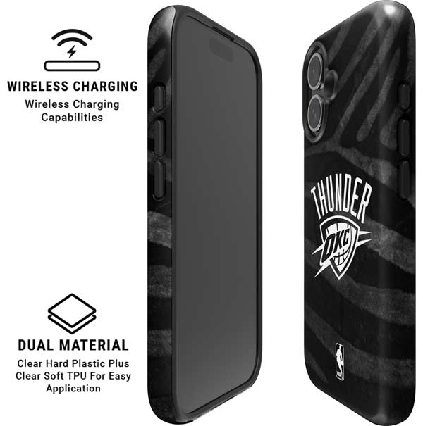 NBA Oklahoma City Thunder Black Animal Print iPhone 16 Plus Magsafe Impact Case