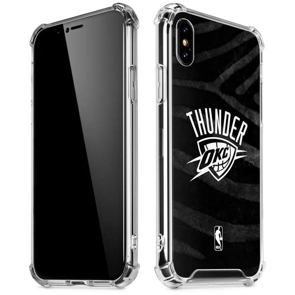 NBA Oklahoma City Thunder Black Animal Print iPhone X/XS Clear Case