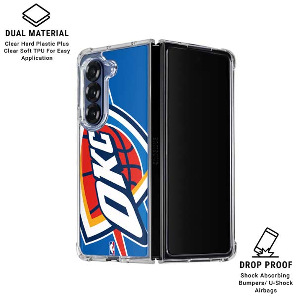 NBA Oklahoma City Thunder Large Logo Galaxy Z Fold7 Clear Case