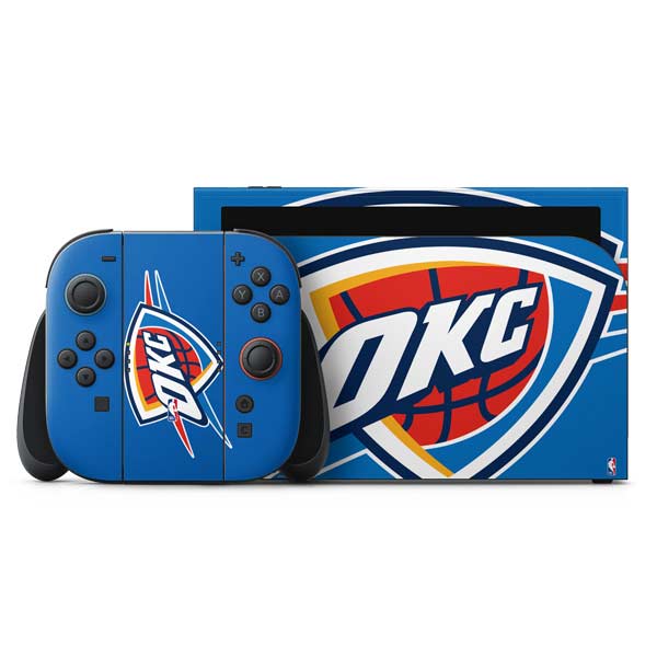 NBA Oklahoma City Thunder Large Logo Nintendo Switch 2 (2025) with Joy-Con Skin