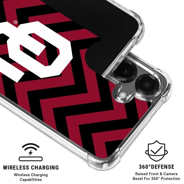 University of Oklahoma Sooners Chevron Galaxy S26 Plus Clear Case