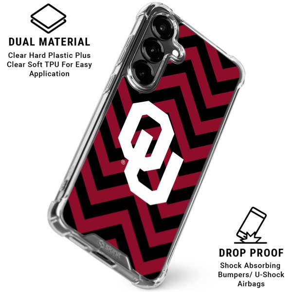 University of Oklahoma Sooners Chevron Galaxy S26 Plus Clear Case