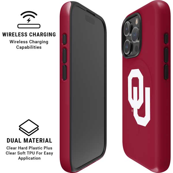 University of Oklahoma Sooners Cracked iPhone 16 Pro Max Magsafe Impact Case