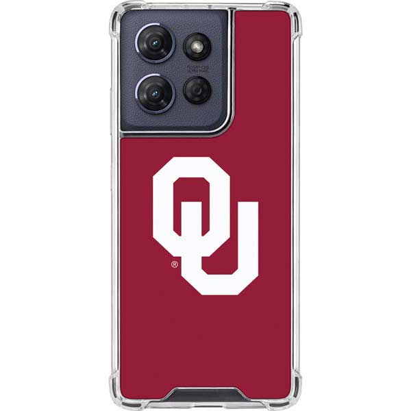 University of Oklahoma Sooners Cracked Moto G 5G (2025) Clear Case