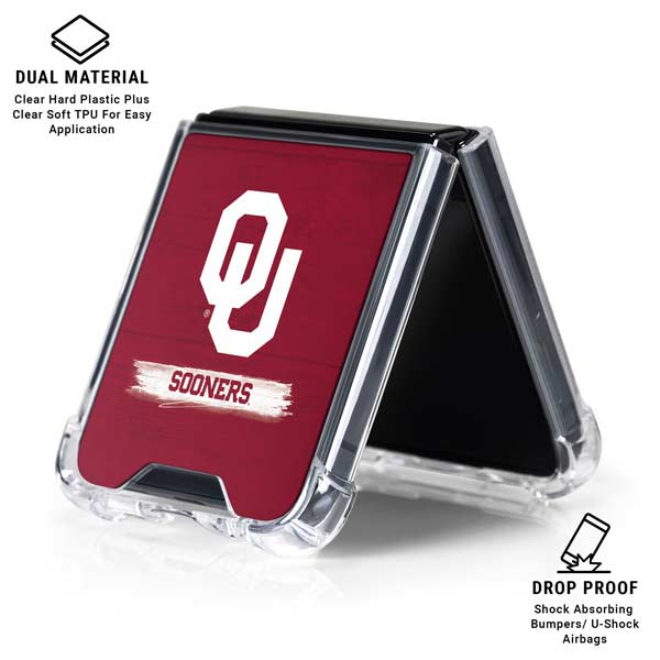 University of Oklahoma Sooners Galaxy Z Flip7 Clear Case