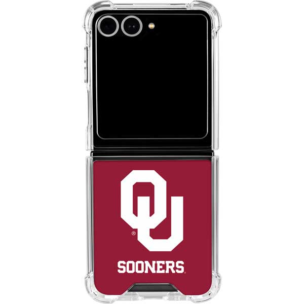 University of Oklahoma Sooners Red Galaxy Z Flip7 Clear Case