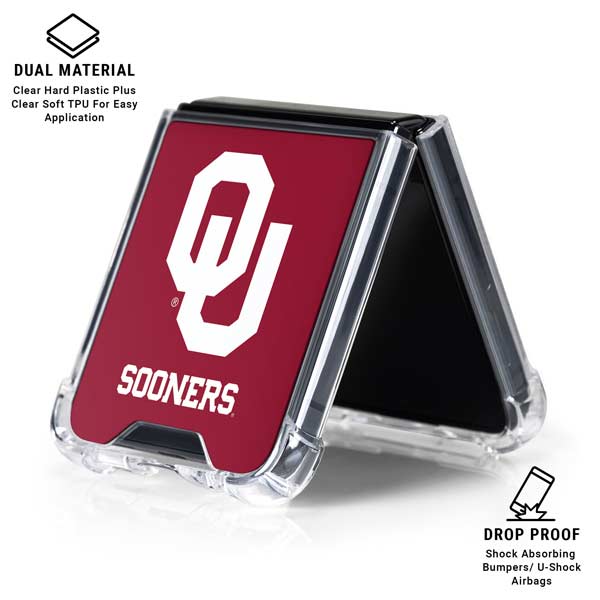 University of Oklahoma Sooners Red Galaxy Z Flip7 Clear Case