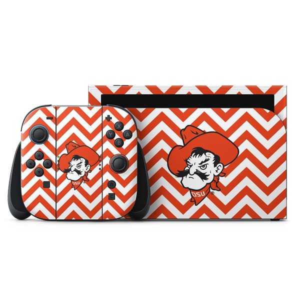 Oklahoma State University Chevron Print Nintendo Switch 2 (2025) with Joy-Con Skin