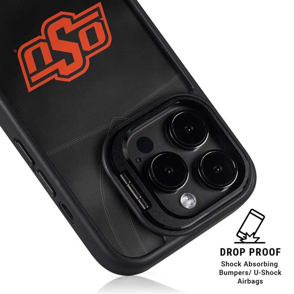 Oklahoma State University Black Jersey iPhone 14 Pro Kickstand Case