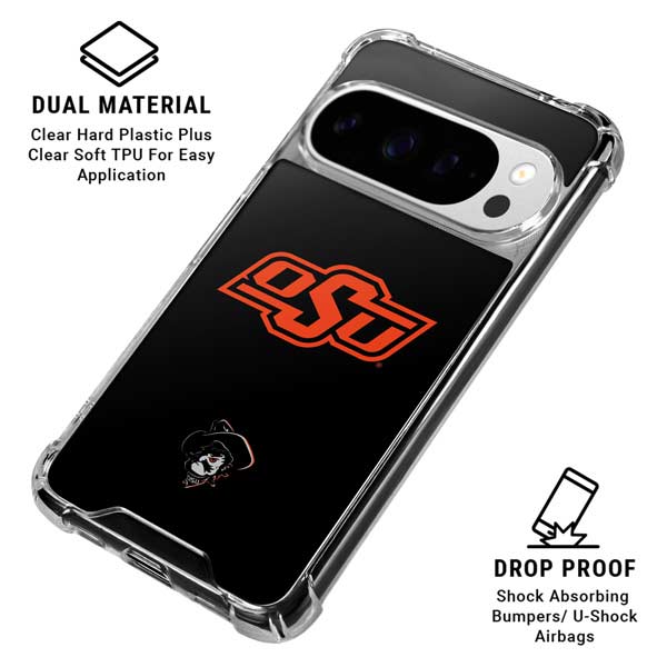 Oklahoma State University OSU on Black Google Pixel 10 Pro XL Clear Case