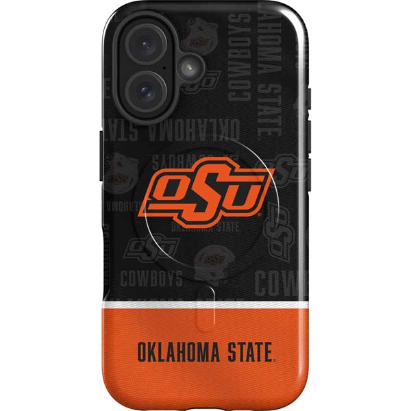 Oklahoma State University Split Jersey iPhone 16 Magsafe Impact Case
