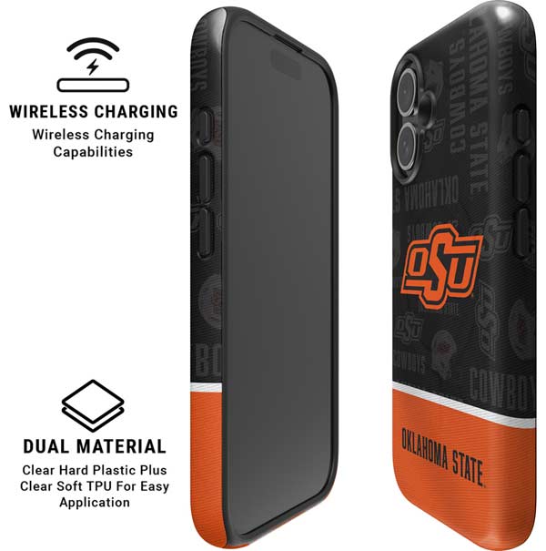 Oklahoma State University Split Jersey iPhone 16 Magsafe Impact Case