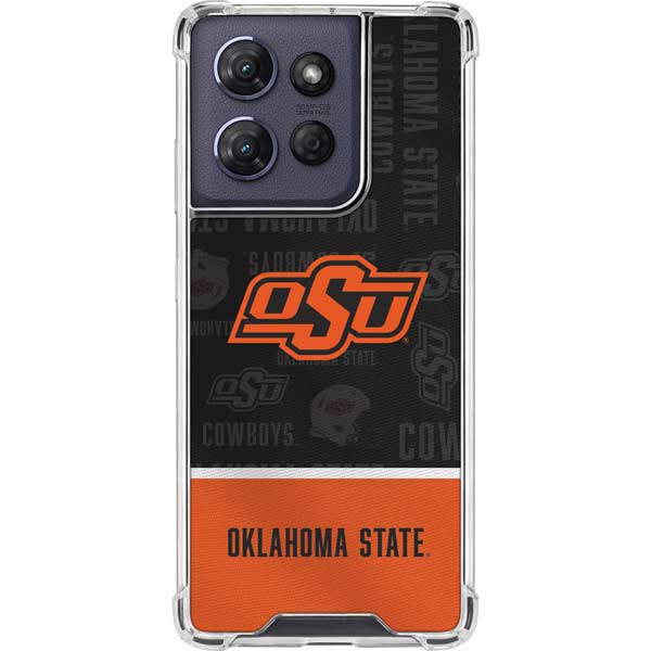 Oklahoma State University Split Jersey Moto G Play 5G (2025) Clear Case