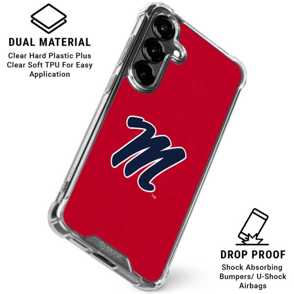 University of Mississippi Ole Miss Logo Red Galaxy S26 Clear Case