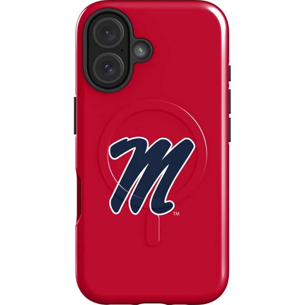 University of Mississippi Ole Miss Logo Red iPhone 16 Magsafe Impact Case