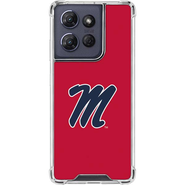 University of Mississippi Ole Miss Logo Red Moto G 5G (2025) Clear Case