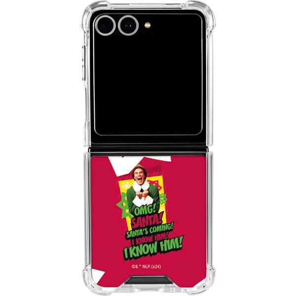 Elf OMG Santas Coming Galaxy Z Flip7 Clear Case